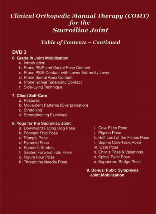 Clinical Orthopedic Manual Therapy for the Sacroiliac Joint